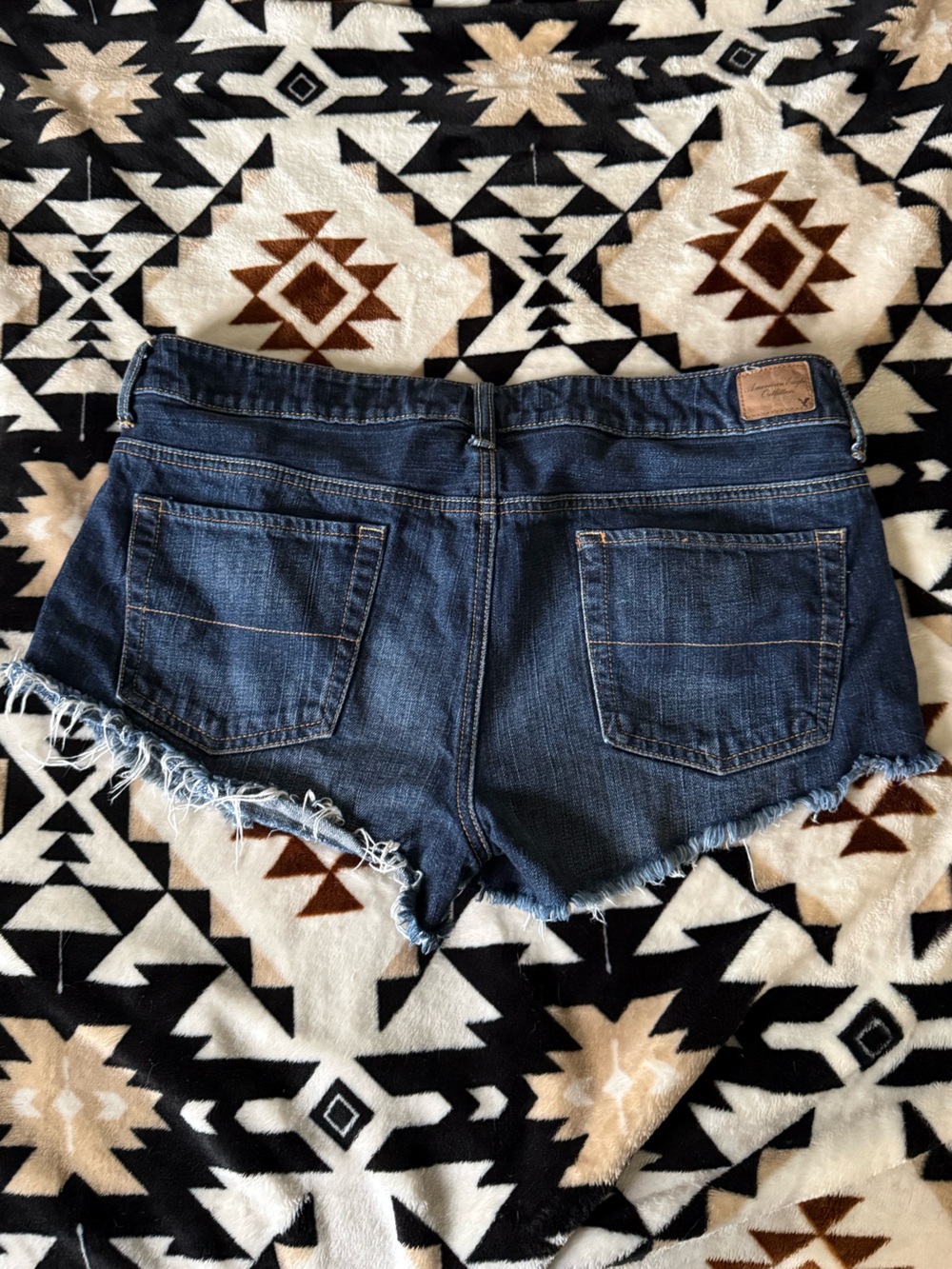 American Eagle Outfitters Dark Blue Denim Jean Shorts - Picture 2 of 4